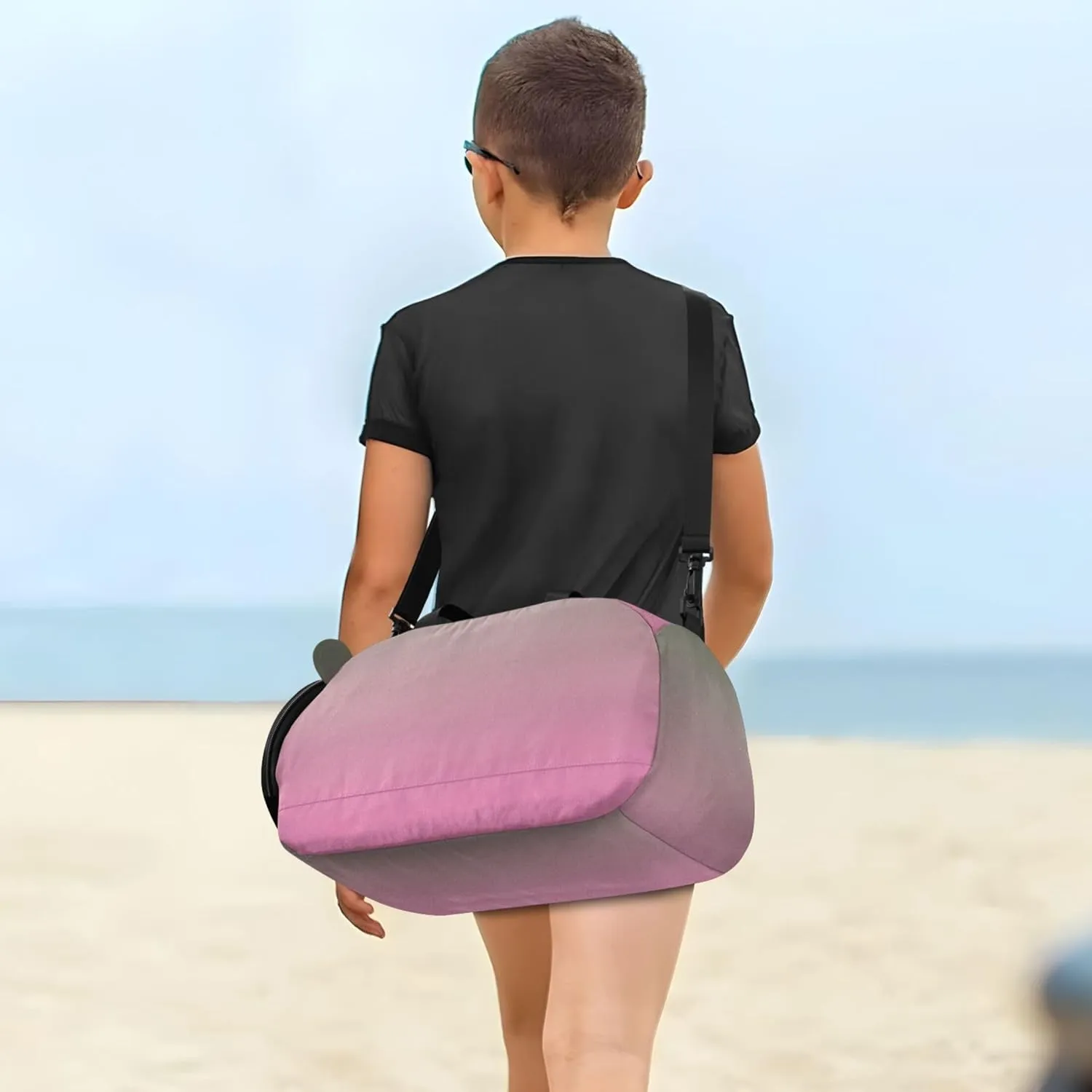 Camouflage Green Hot Pink Gradient Duffle Bags for Traveling Tote Weekender Overnight Duffle Bag for Kids Boys Carry on Duffel Bag
