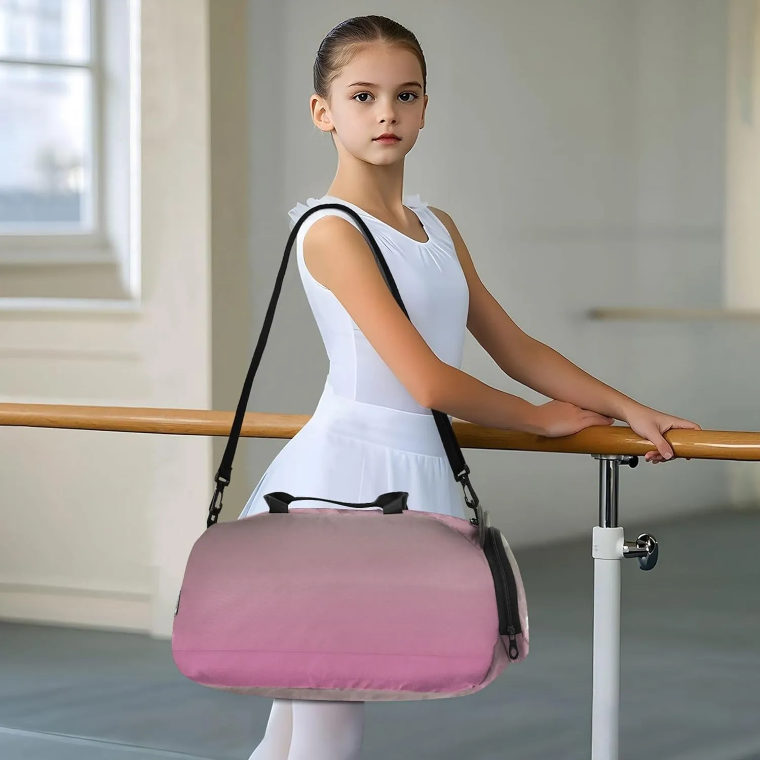 Camouflage Green Hot Pink Gradient Duffle Bags for Traveling Tote Weekender Overnight Duffle Bag for Kids Boys Carry on Duffel Bag