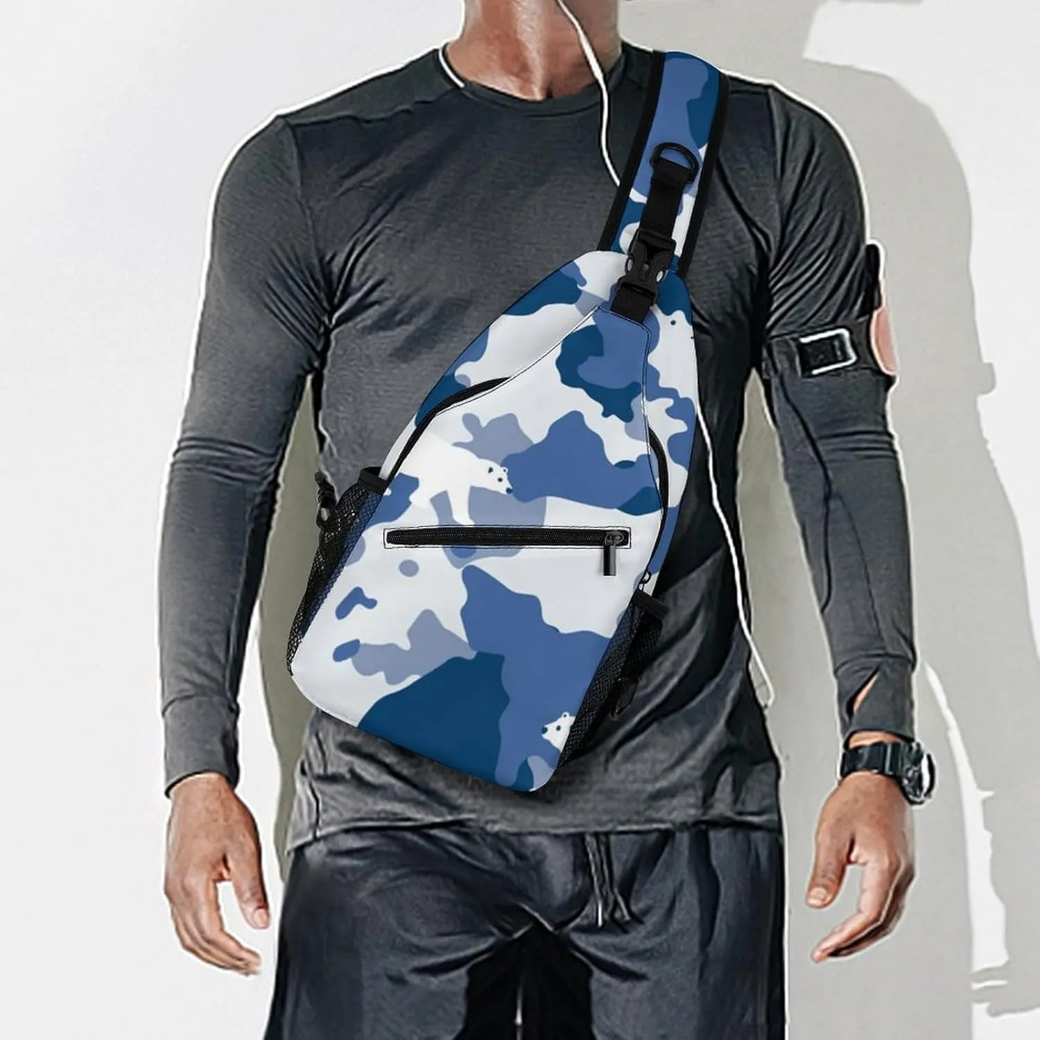 Camouflage Grey Versatile And Convenient Multipurpose Crossbody Bag - Perfect for Travel And Hiking