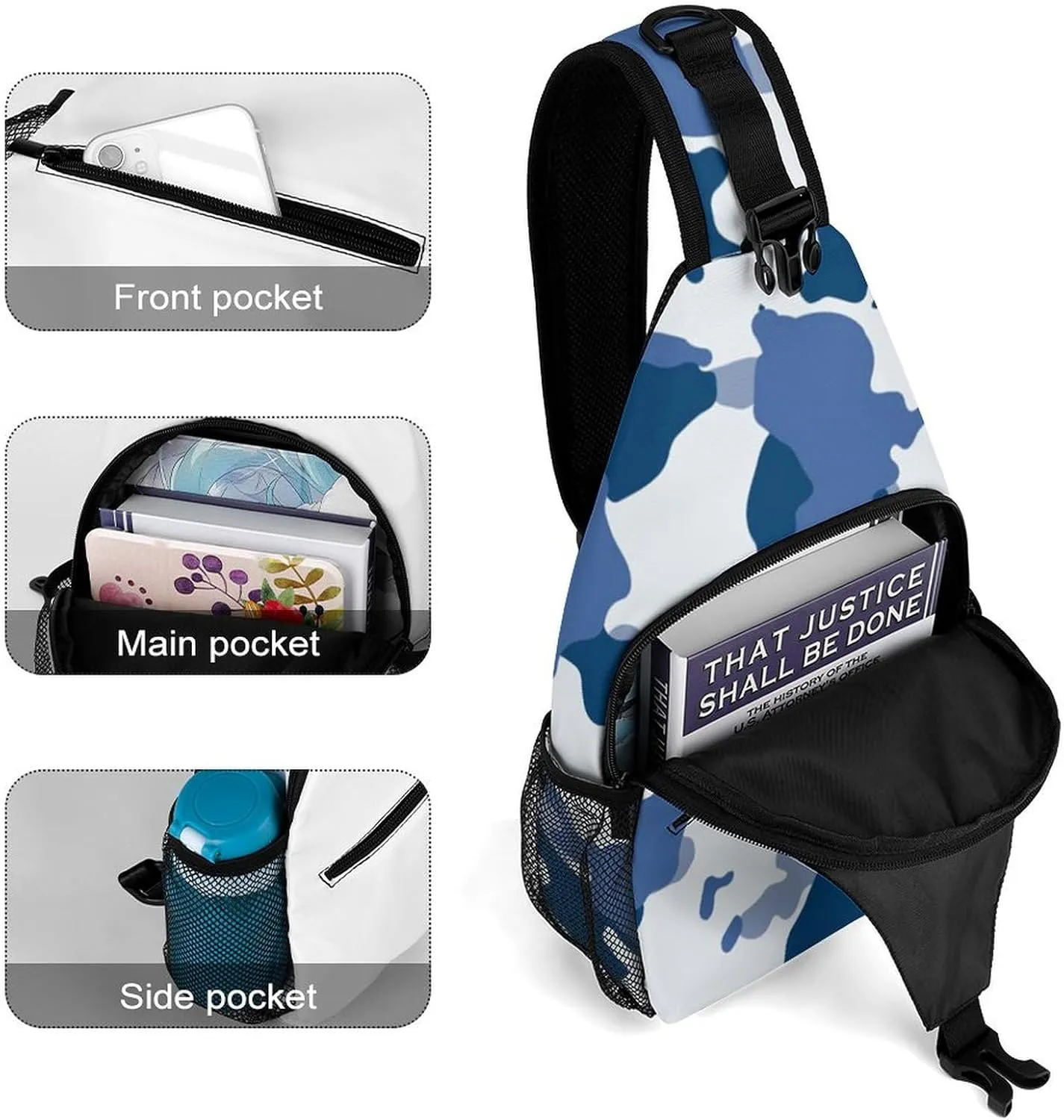 Camouflage Grey Versatile And Convenient Multipurpose Crossbody Bag - Perfect for Travel And Hiking