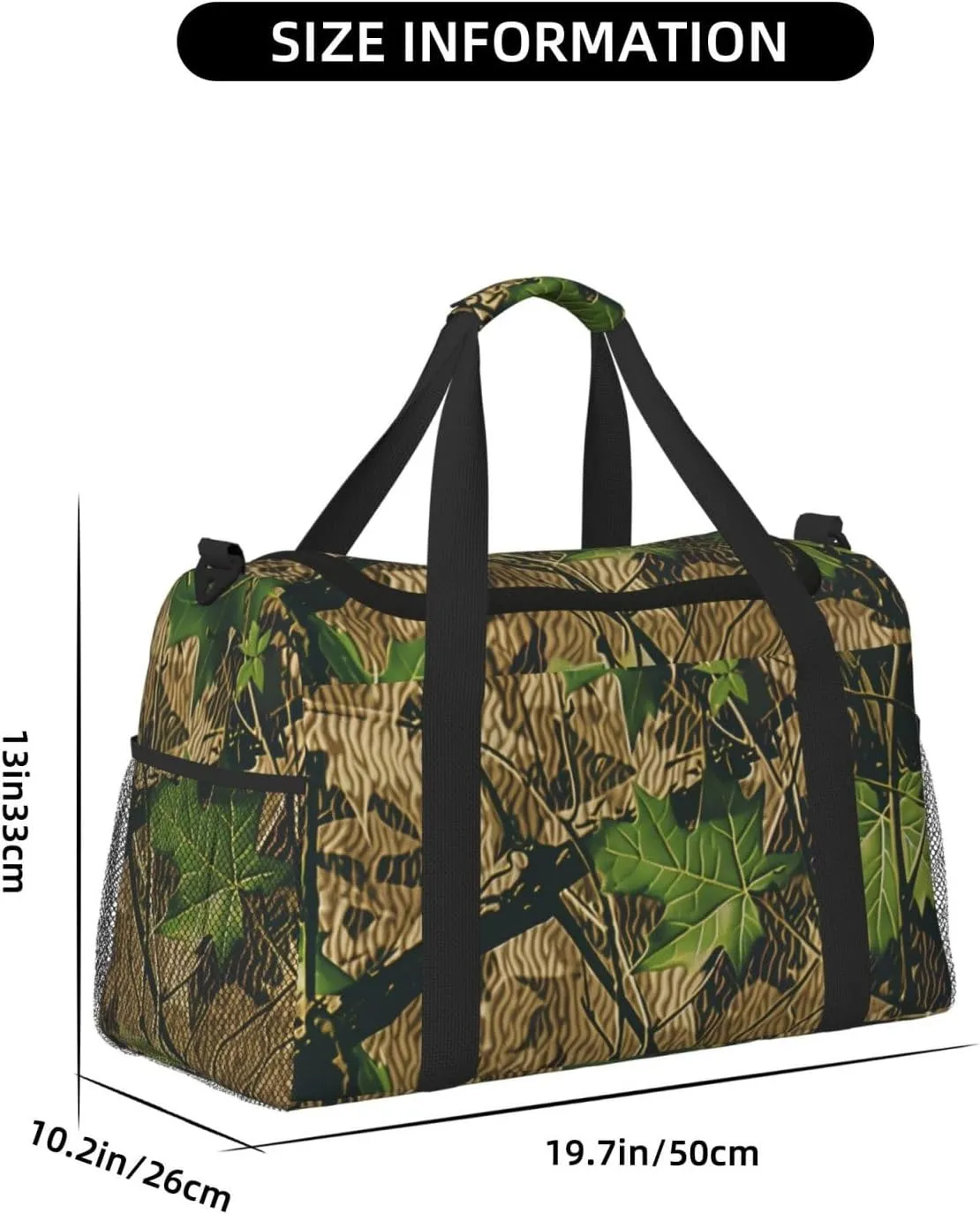 Camouflage Leaf Duffle Bag Foldable Travel Tote Bag Carry On Large Weekender Overnight Bags Waterproof Gym Bag For Women Men