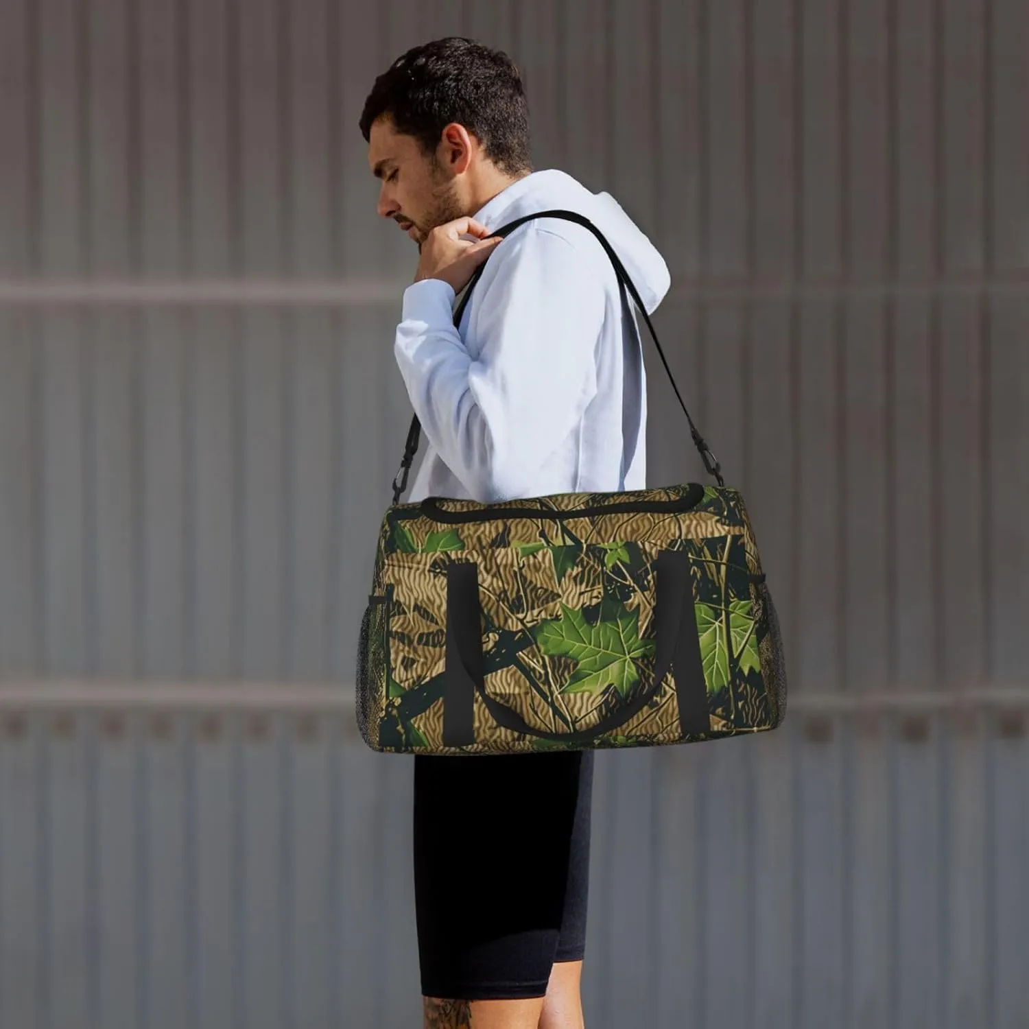 Camouflage Leaf Duffle Bag Foldable Travel Tote Bag Carry On Large Weekender Overnight Bags Waterproof Gym Bag For Women Men