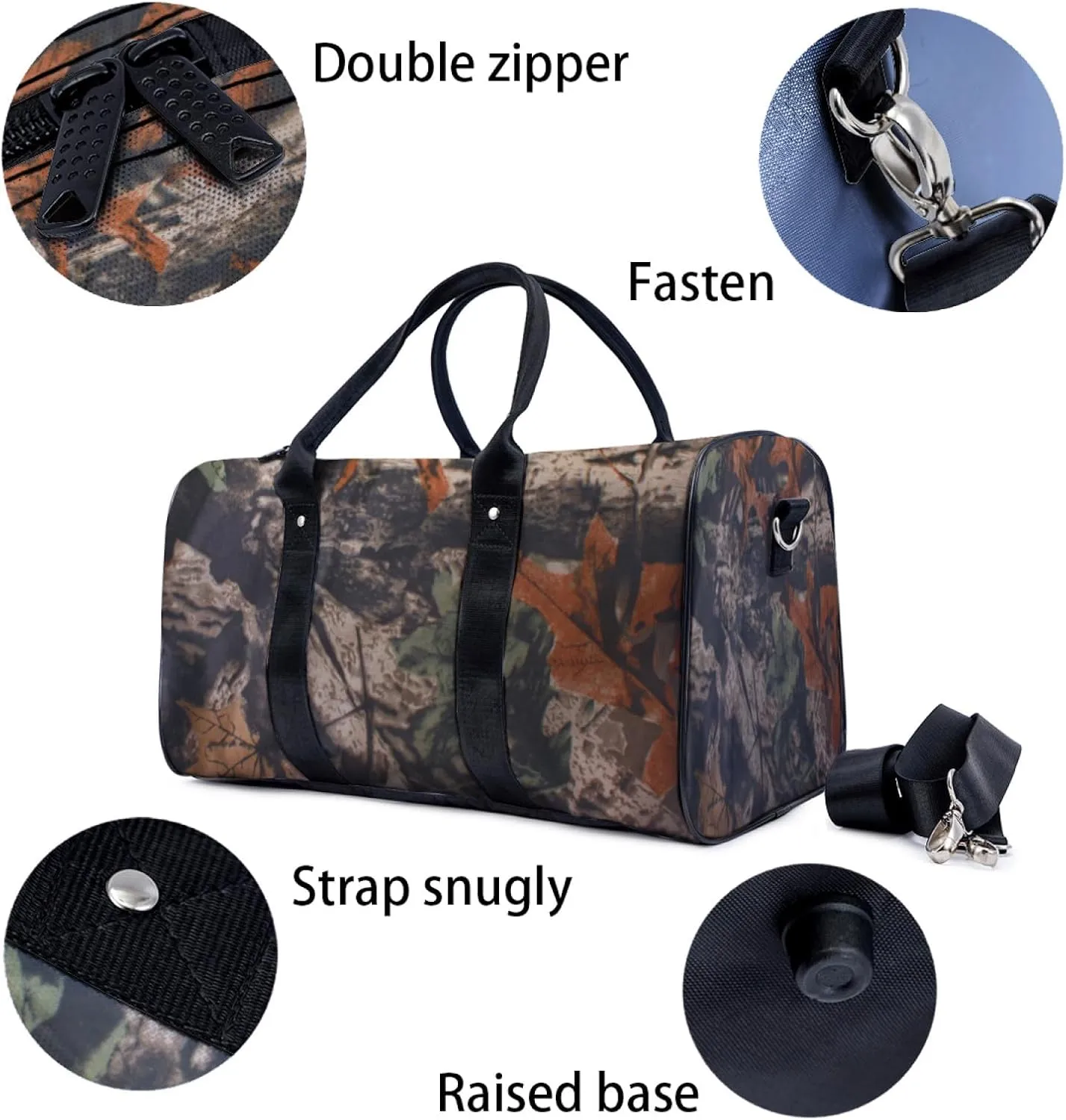 Camouflage Maple Leaf Travel Duffel Bag for Woman Weekender Bag Man Tote Gym Bag Sport Gym Bag Hospital Bag for Labor and Delivery Overnight Bag Luggage Bag