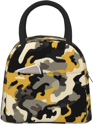 Camouflage Military Army Insulated Lunch Bag Handbag lunchbox Food Container Gourmet Tote for School Office Work Picnic Travel