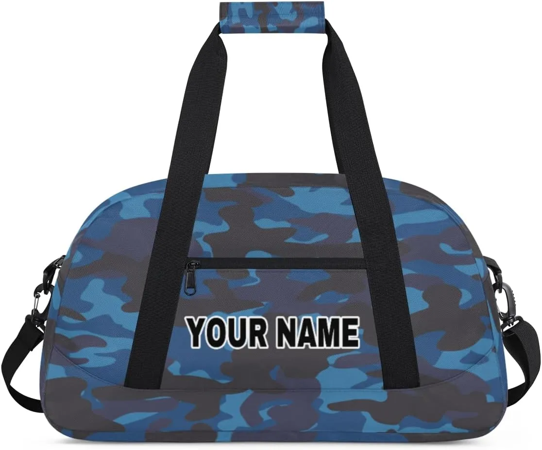 Camouflage Personalized Gym Bag for Girls, Custom Sports Gym Bag Girls Dance Bag, Customized Kids Duffel Bags Weekender Overnight Bag Travel Duffel Bag for Kids Teen, Camoufalge 15, 18.9x8.7x10.6 in