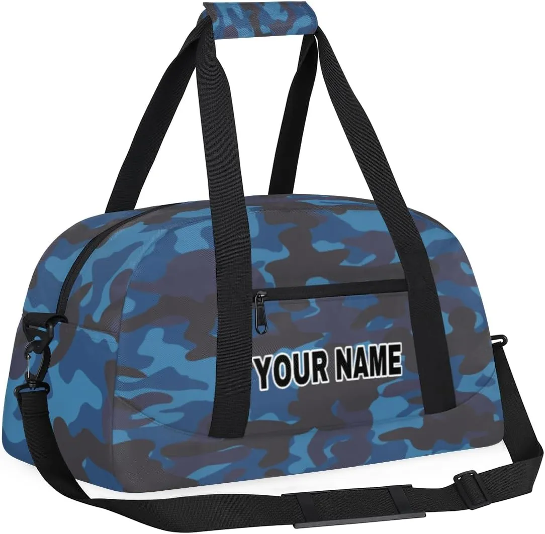 Camouflage Personalized Gym Bag for Girls, Custom Sports Gym Bag Girls Dance Bag, Customized Kids Duffel Bags Weekender Overnight Bag Travel Duffel Bag for Kids Teen, Camoufalge 15, 18.9x8.7x10.6 in