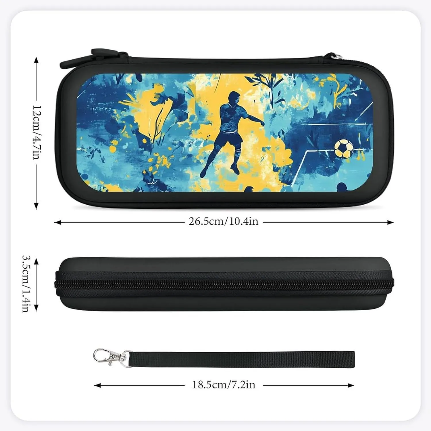 Camouflage Soccer Players Balls Compatible with Switch Carrying Case Hard Travel Game Bag Pouch with 15 Games Accessories