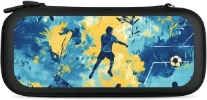 Camouflage Soccer Players Balls Compatible with Switch Carrying Case Hard Travel Game Bag Pouch with 15 Games Accessories
