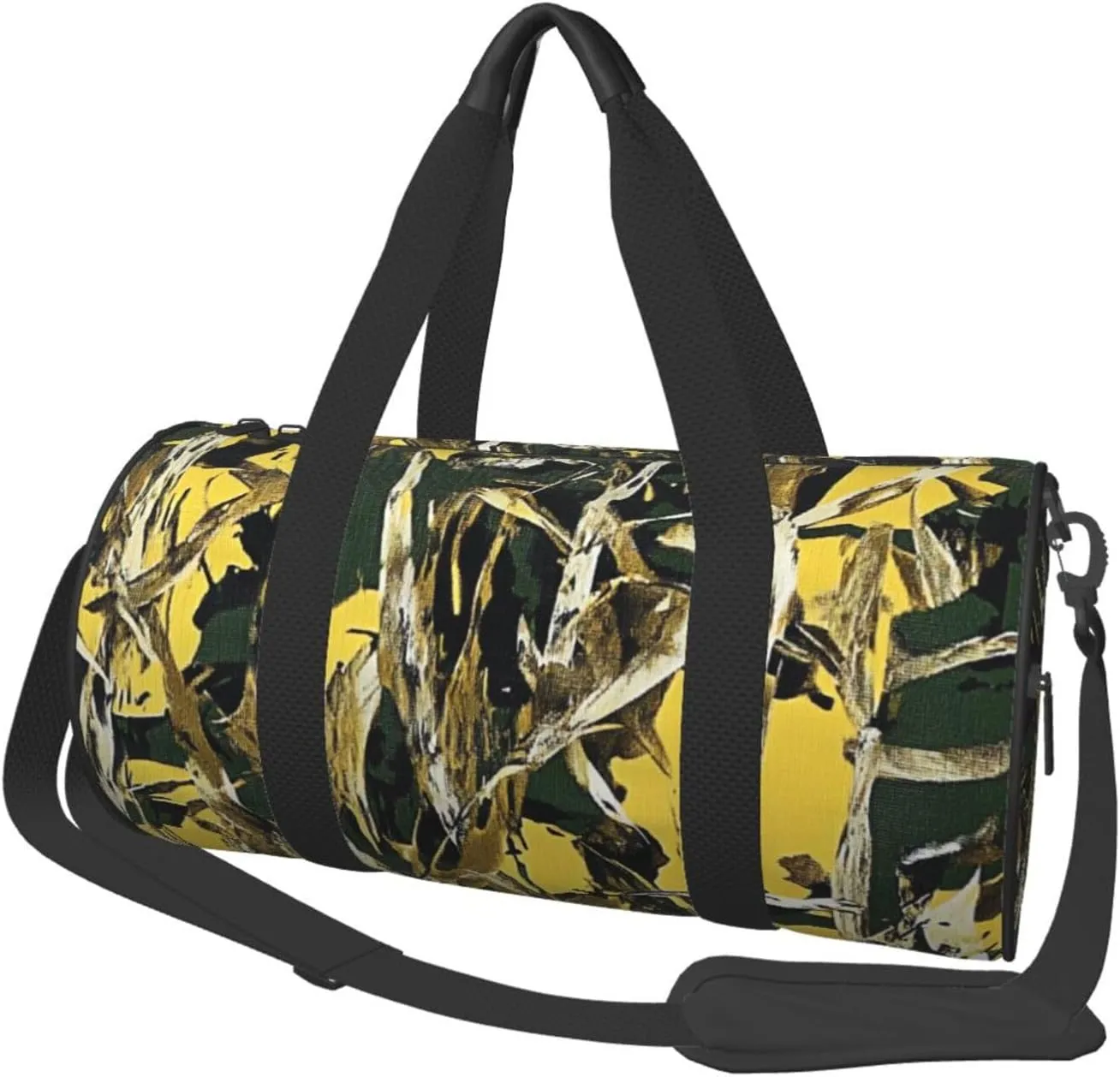 Camouflage Yellow & green Printed Sports Gym Bag for Men Women Foldable Duffel Bag Carry On Weekender Bag for Travel Sports