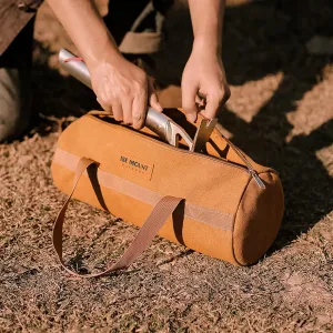 Camping Storage Bag Canvas BBQ Tool Storage Bag Tent Stake Storage Bag Tent Pole Bag Portable High Capacity Tactical Pouch for Camping Hiking Travel Cooking Utensils Organizer Tool Storage Kit