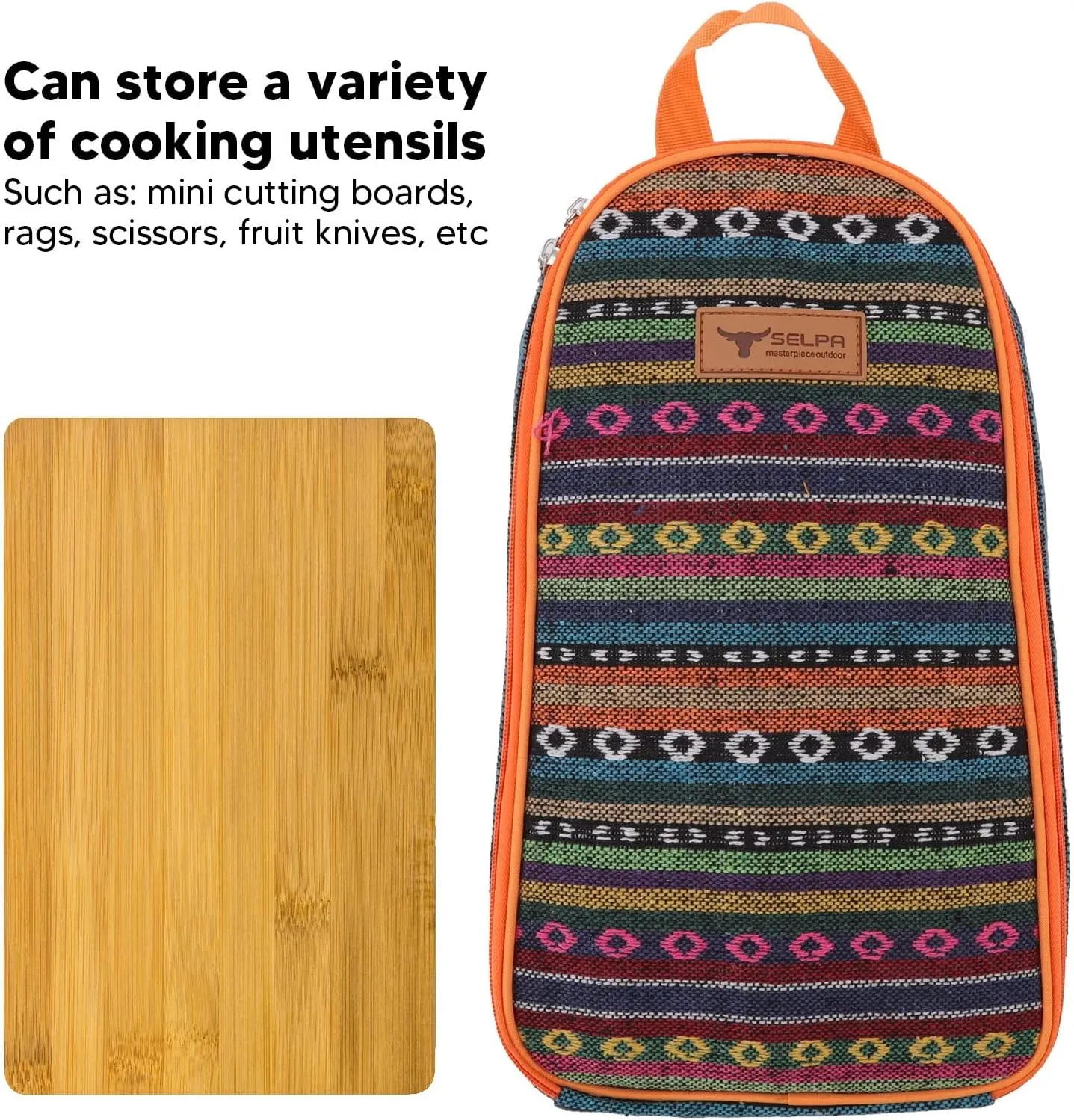 Camping Travel Cooking Utensils Organizer Travel Bag, Camping Cookware Storage Bag Portable Pouch Outdoor Large Space Cookware Kit Bag