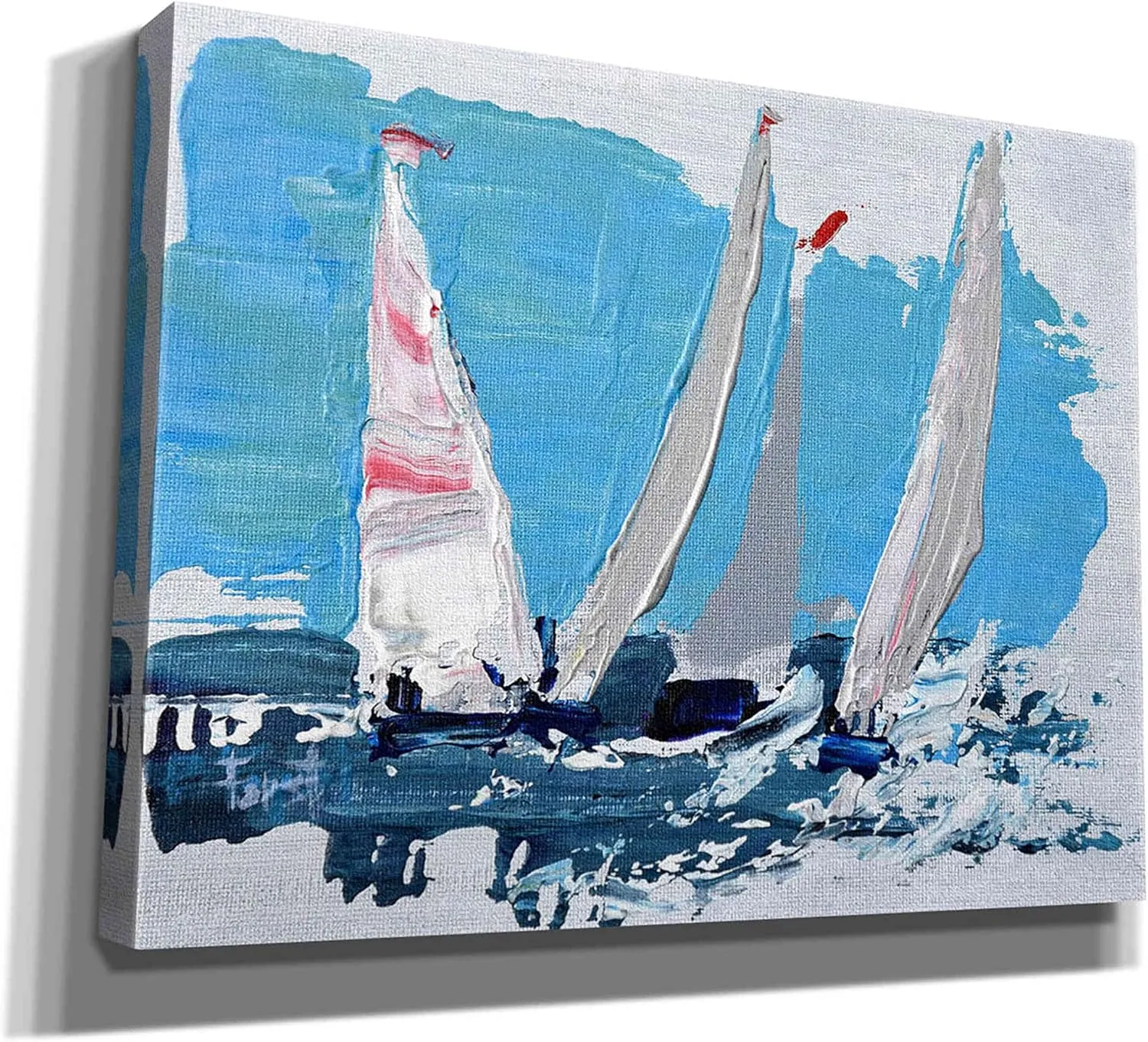 'Candy Stripe Regatta' by Beth Forst, Giclee Canvas Wall Art, 16"x12"