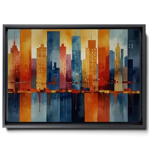 Canvas Print Vibrant Fusion Modern Colorful Abstract Wall Art Prints Canvas Artwork with Red Maya Blue and Orange Palette Texture Wall Art, Print
