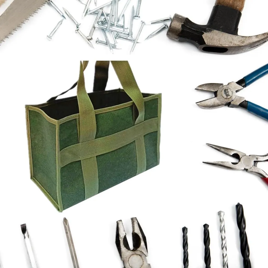 Canvas Tool Bag Large Capacity Wide Mouth Tool Bag Storage Bags for Men Multifunction Wear Resistant Organizers Handbag