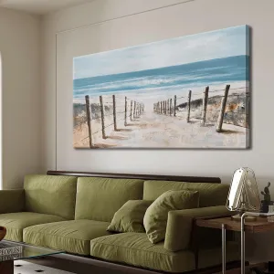 Canvas Wall Art Decor Large Canvas Wall Art For Living Room Blue Coastal Wall Art Decor Fall Beach Ocean Wall Art Prints Wall Pictures Canvas Art Work For Bedroom Office Kitchen Wall Decor 24"x48"