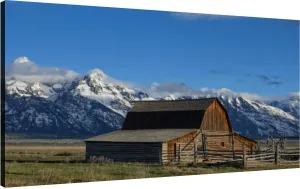 Canvas Wall Art for Living Room Bedroom Historic Moulton Barn the Grand Teton National Park Big Large Wall Art Decor Framed Painting Wall Pictures Prints Artwork Office