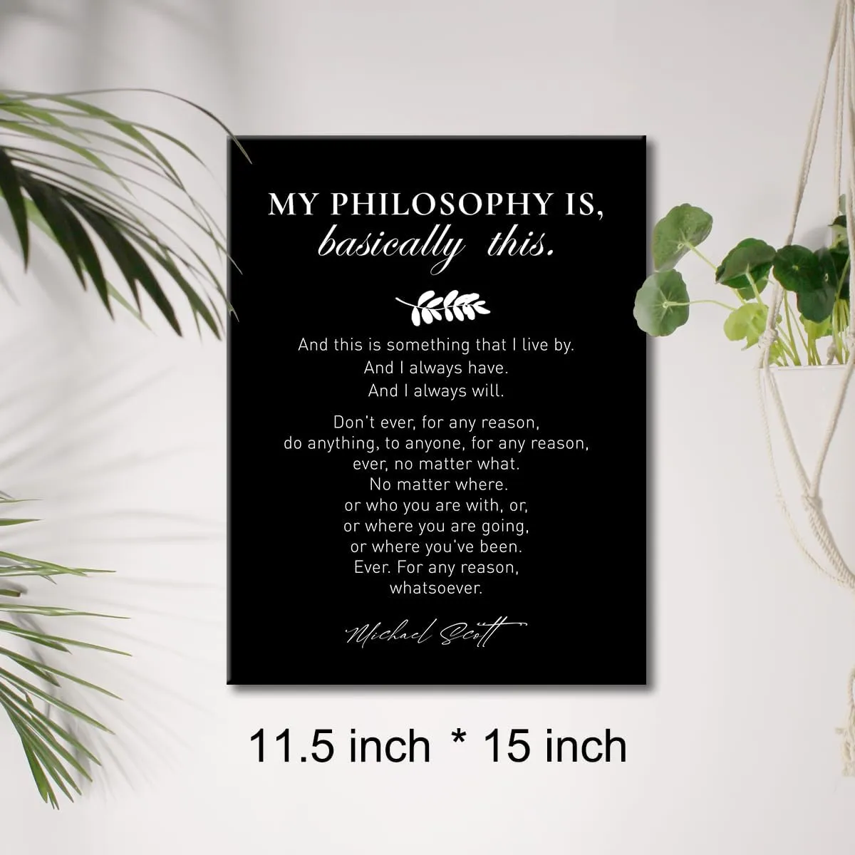 Canvas Wall Art Inspirational Motivational Philosophy Quote Canvas Print Positive Quote Canvas Painting Office Home Wall Decor Framed Gift 12 x 15 Inches