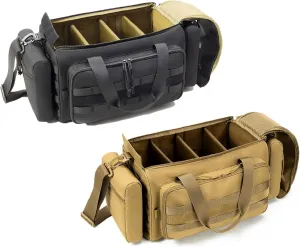 Capricorn Range Bag for Handgun Ammo Shooting, L/XL Gun Case Carry 5  Pistols Transport Tactical Gears Accessories with Lockable Zipper Molle Strap, Duffle Sport Bag for Hunting Storage