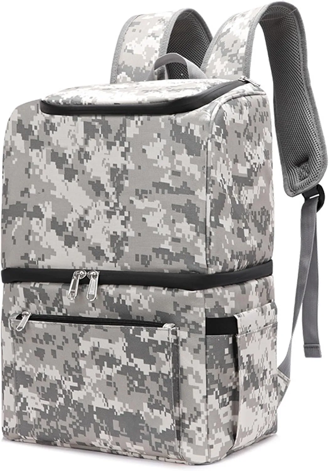 Car Camping Coolers for Opel Meriva/Omega/Rekord/Tigra/Vectra/Zafira, Waterproof Portable Cooler, Leak Proof Picnic Insulated Bag, Ultra-Light Premium Ice Chest Box,B-White-Gray Camouflage