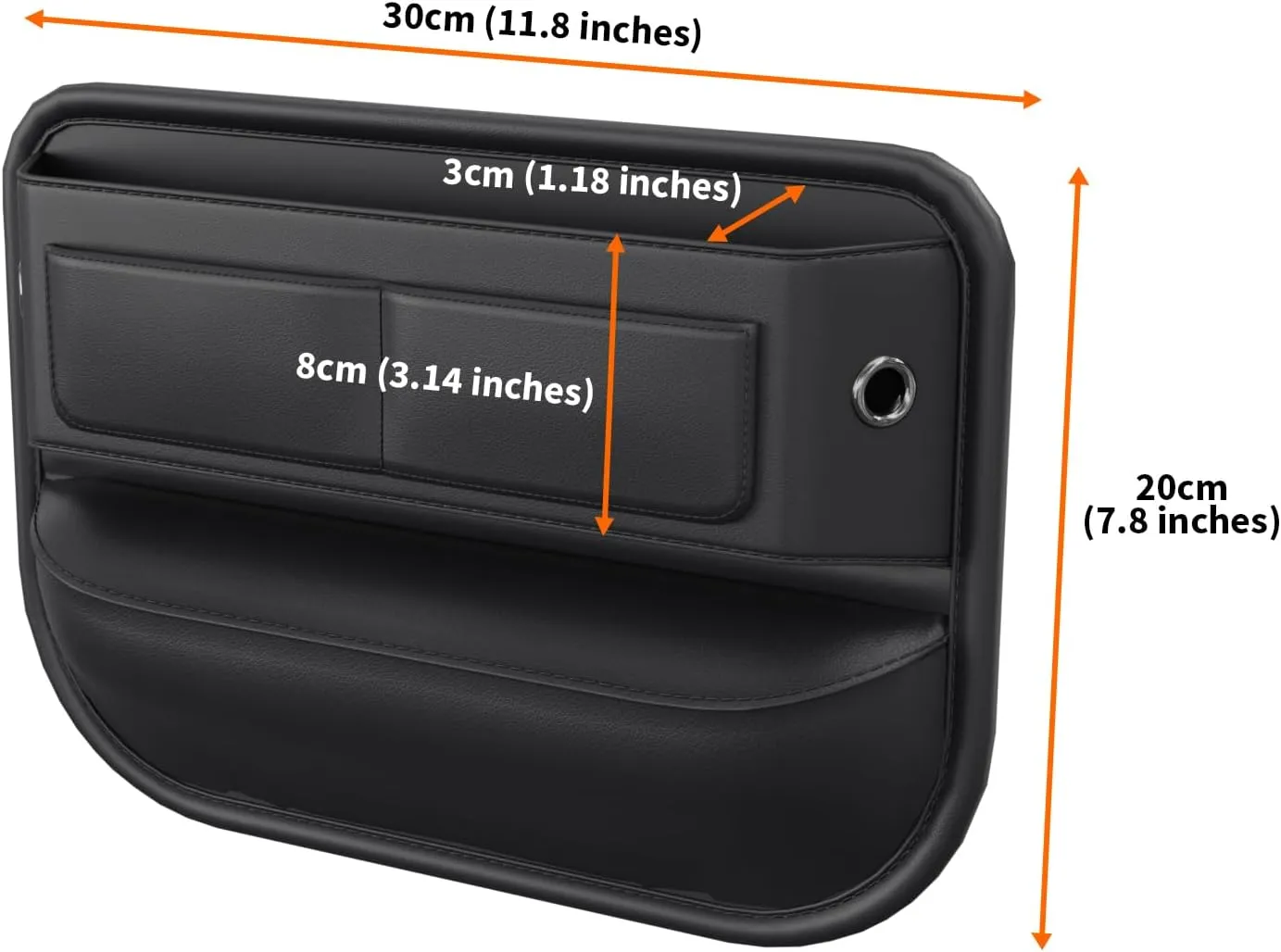 Car Seat Gap Filler Leather Car Box Seat Organizer and Storage Automotive Accessories with Pockets- Front Seats Car Adjustable Gap Filler for Phones, Glasses, Keys, Cards-1 Pack1