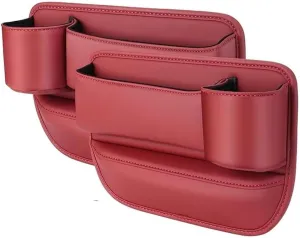 Car Seat Gap Filler Organizer for Lincoln MKC 2014 2015 2016 2017 2018 2019 2020 2021, Car Gap Filler Car Seat Storage Box Seat Gap Storage Box Car Accessories,Red