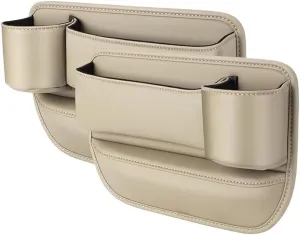Car Seat Gap Filler Organizer for Mazda CX-8 2017 2018 2019 2020 2021 2022 2023 2024, Car Gap Filler Car Seat Storage Box Seat Gap Storage Box Car Accessories,Beige