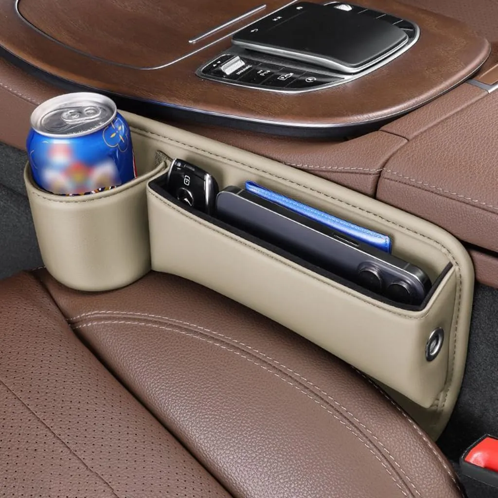 Car Seat Gap Filler Organizer for Mazda CX-8 2017 2018 2019 2020 2021 2022 2023 2024, Car Gap Filler Car Seat Storage Box Seat Gap Storage Box Car Accessories,Beige