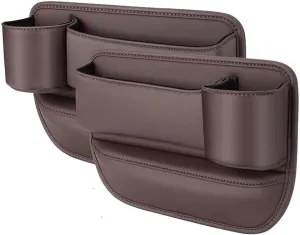 Car Seat Gap Filler Organizer for Mercedes-Benz C-Class T-Modell (S206) 2021 2022 2023 2024 2025, Car Gap Filler Car Seat Storage Box Seat Gap Storage Box Car Accessories,Brown