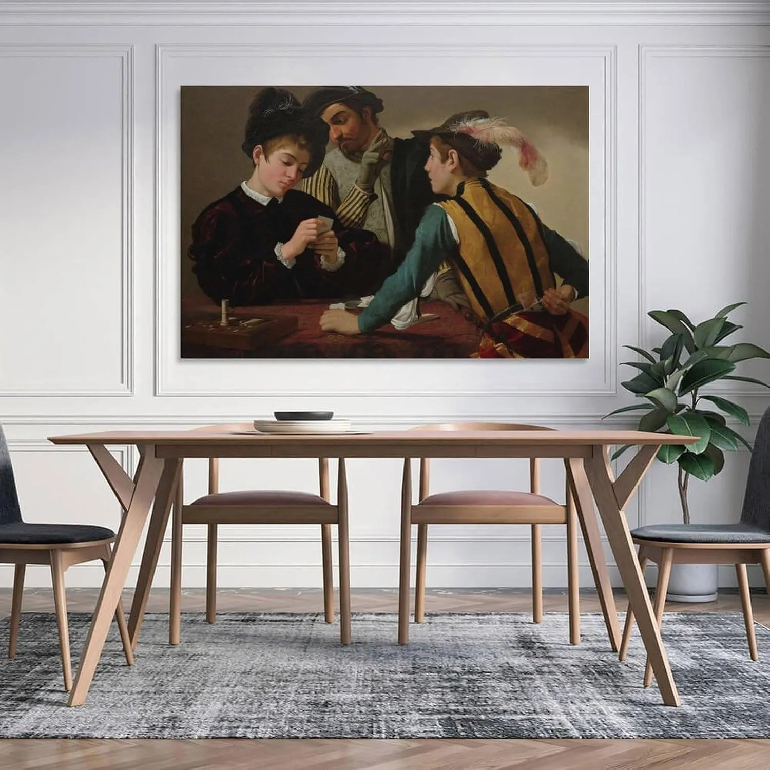 Caravage The Cardsharps Poster Canvas Art Poster And Wall Art Picture Print Modern Family Bedroom Decor Posters 12x18inch(30x45cm)