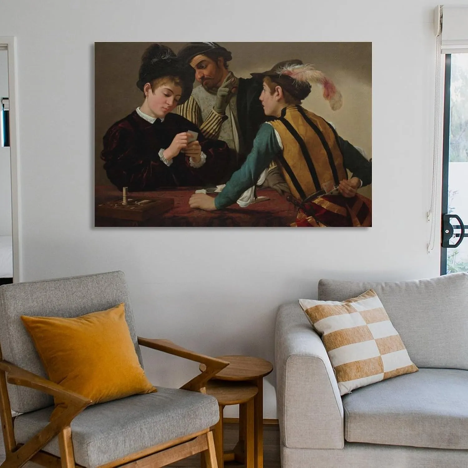 Caravage The Cardsharps Poster Canvas Art Poster And Wall Art Picture Print Modern Family Bedroom Decor Posters 12x18inch(30x45cm)
