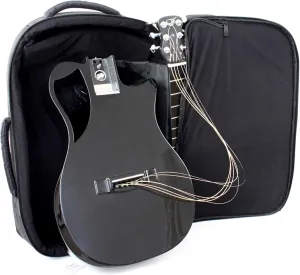 Carbon Fiber Travel Guitar – OF660 Traveling Acoustic Guitar with Collapsible Patented System – Portable Backpack Case (High Gloss Black)