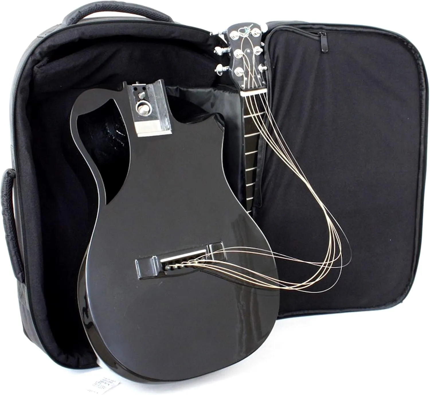Carbon Fiber Travel Guitar – OF660 Traveling Acoustic Guitar with Collapsible Patented System – Portable Backpack Case (High Gloss Black)