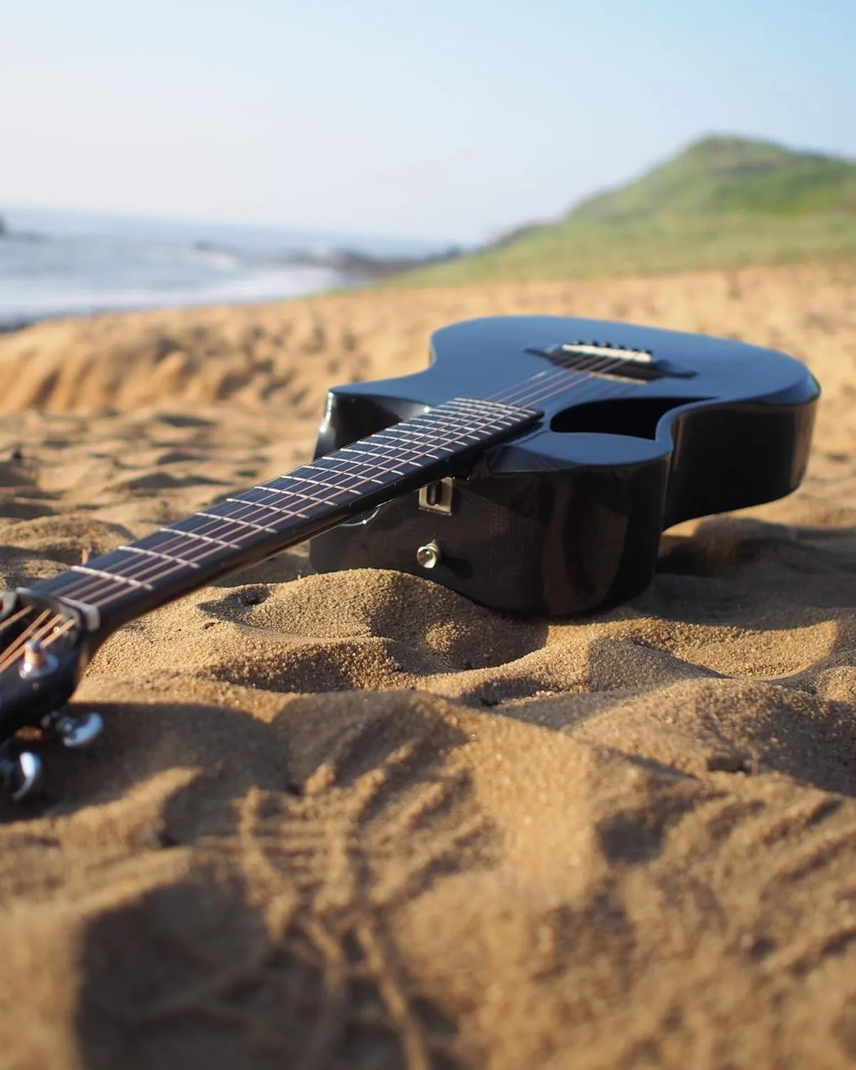 Carbon Fiber Travel Guitar – OF660 Traveling Acoustic Guitar with Collapsible Patented System – Portable Backpack Case (High Gloss Black)