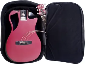 Carbon Fiber Travel Guitar – OF660R1M Traveling Acoustic Guitar with Collapsible Patented System – Portable Backpack Case (Matte Red)