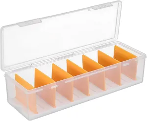 Card Organizer Box with Removable Dividers for Trading Sports Business Cards Transparent Storage Case Lid for Easy Categorization and Protection Compact Design