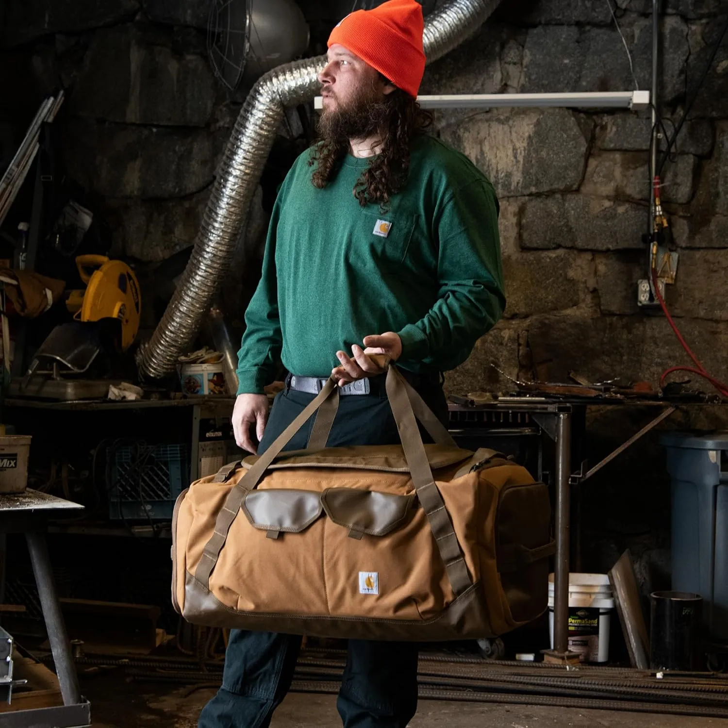 Carhartt Heavy Haul Utility Duffel Bag's, Water-Resistant Packable Bag for Jobsite, Gym, and Travel