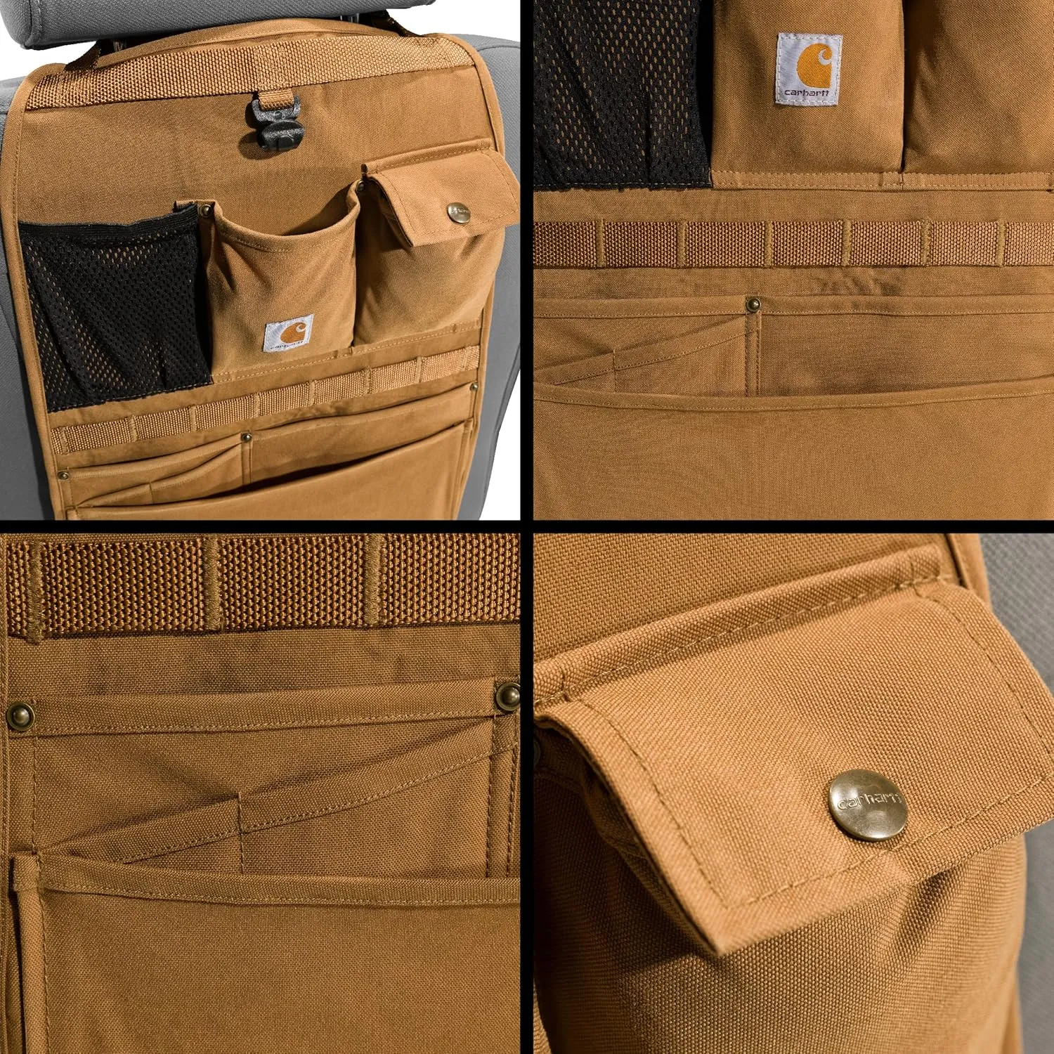Carhartt Universal Nylon Duck Seat Back Organizer, Gravel