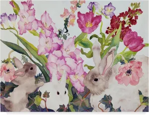 Carissa Luminess 'Three Bunnies' Canvas Art