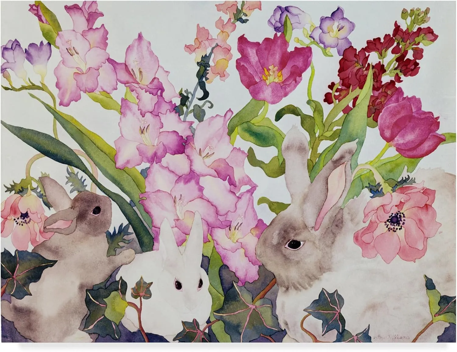Carissa Luminess 'Three Bunnies' Canvas Art