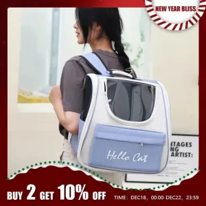 Cat Dog Bag Pet Outing Portable Backpack Breathable Side Large Space
