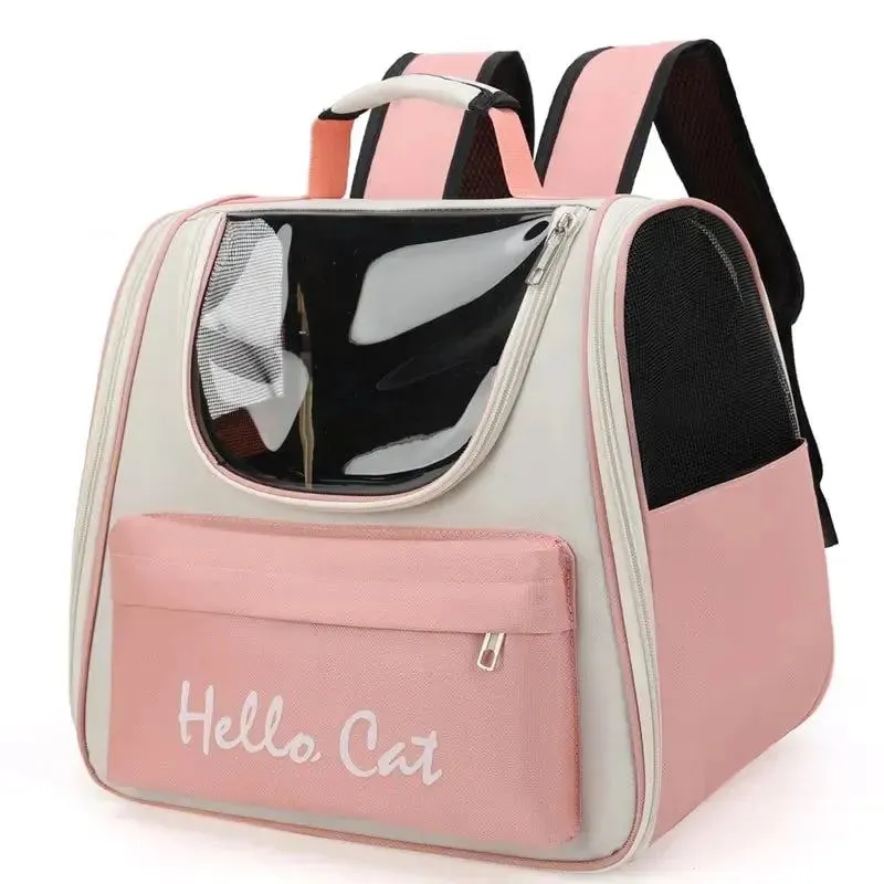 Cat Dog Bag Pet Outing Portable Backpack Breathable Side Large Space