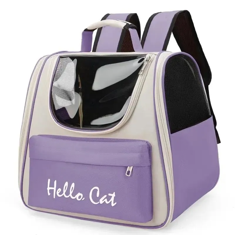 Cat Dog Bag Pet Outing Portable Backpack Breathable Side Large Space