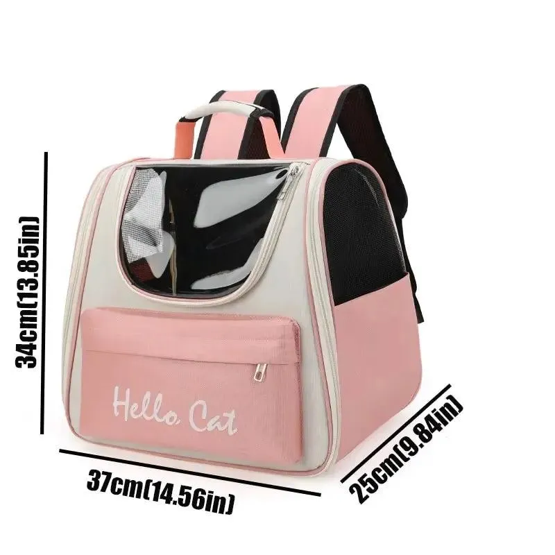 Cat Dog Bag Pet Outing Portable Backpack Breathable Side Large Space