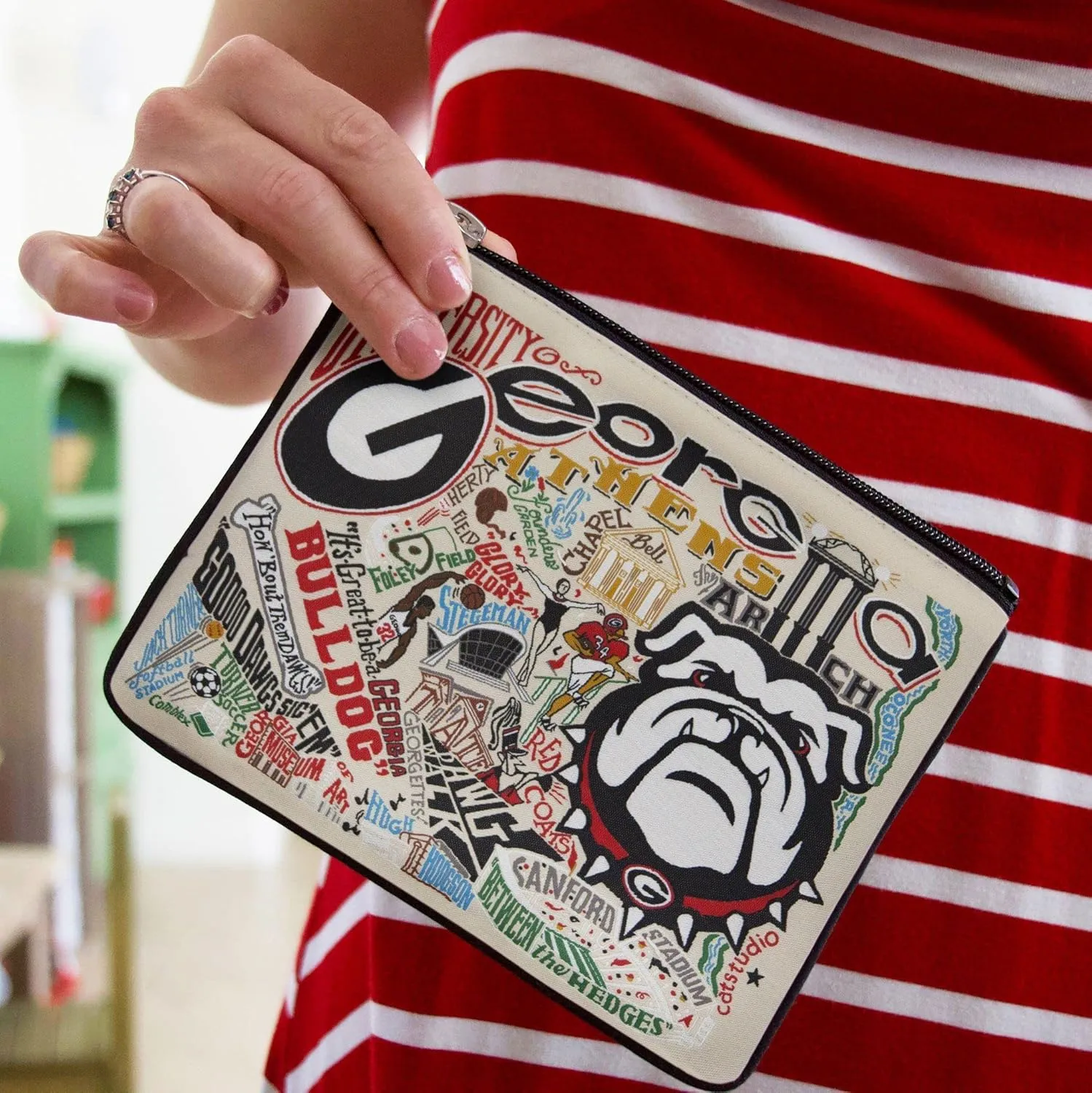 Catstudio Zipper Pouch, University of Georgia Travel Toiletry Bag, 5 x 7, Ideal Makeup Bag, Dog Treat Pouch, or Purse to Organize Supplies for Grads & Alumi