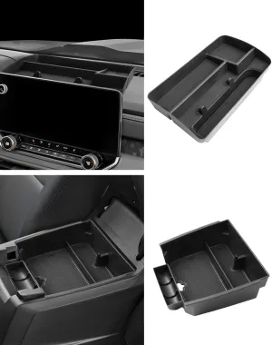 CDEFG 2-Pack Combo (Screen Rear   Armrest Box Storage Organizer) for Chevrolet Colorado 2023 2024 2025 Center Console Storage Tray, GMC Canyon 2023 2024 2025, Accessories