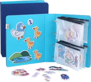 CHEFAN Felt Board for Toddlers, 2 Pack Multi-Functional Felt Pieces Storage Binders, Flannel Stories Board, Freestanding Felt Story Learning Board and Storage Bag for Preschool, Teacher