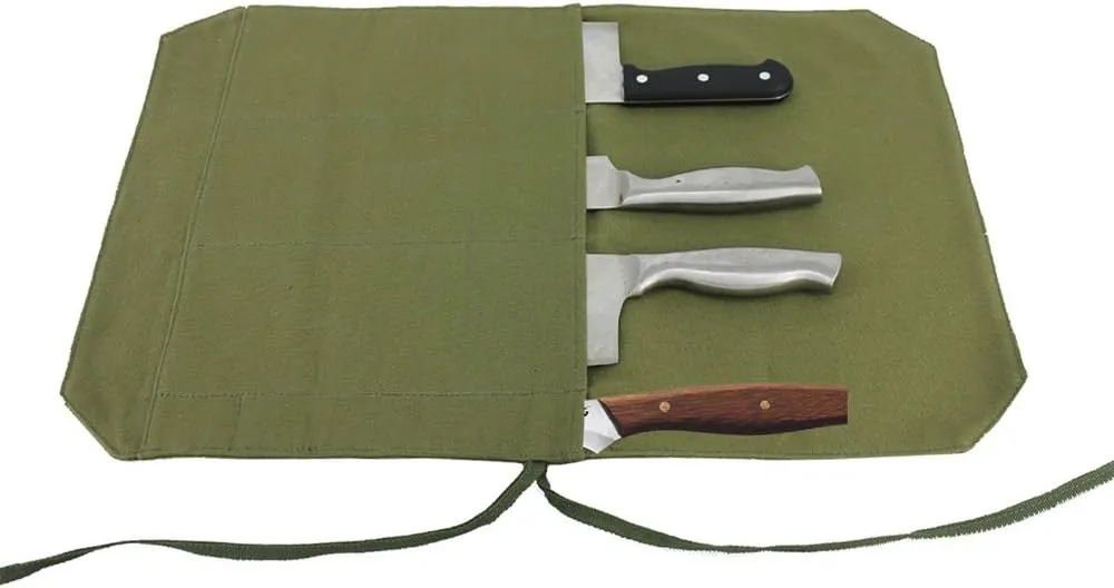 Chef's Knife Roll Bag,Portable Travel Chef Knife Case Carrier Storage Bag with 4 Slots Best Gift for Pro Chef or Culinary Enthusiasts Men Women