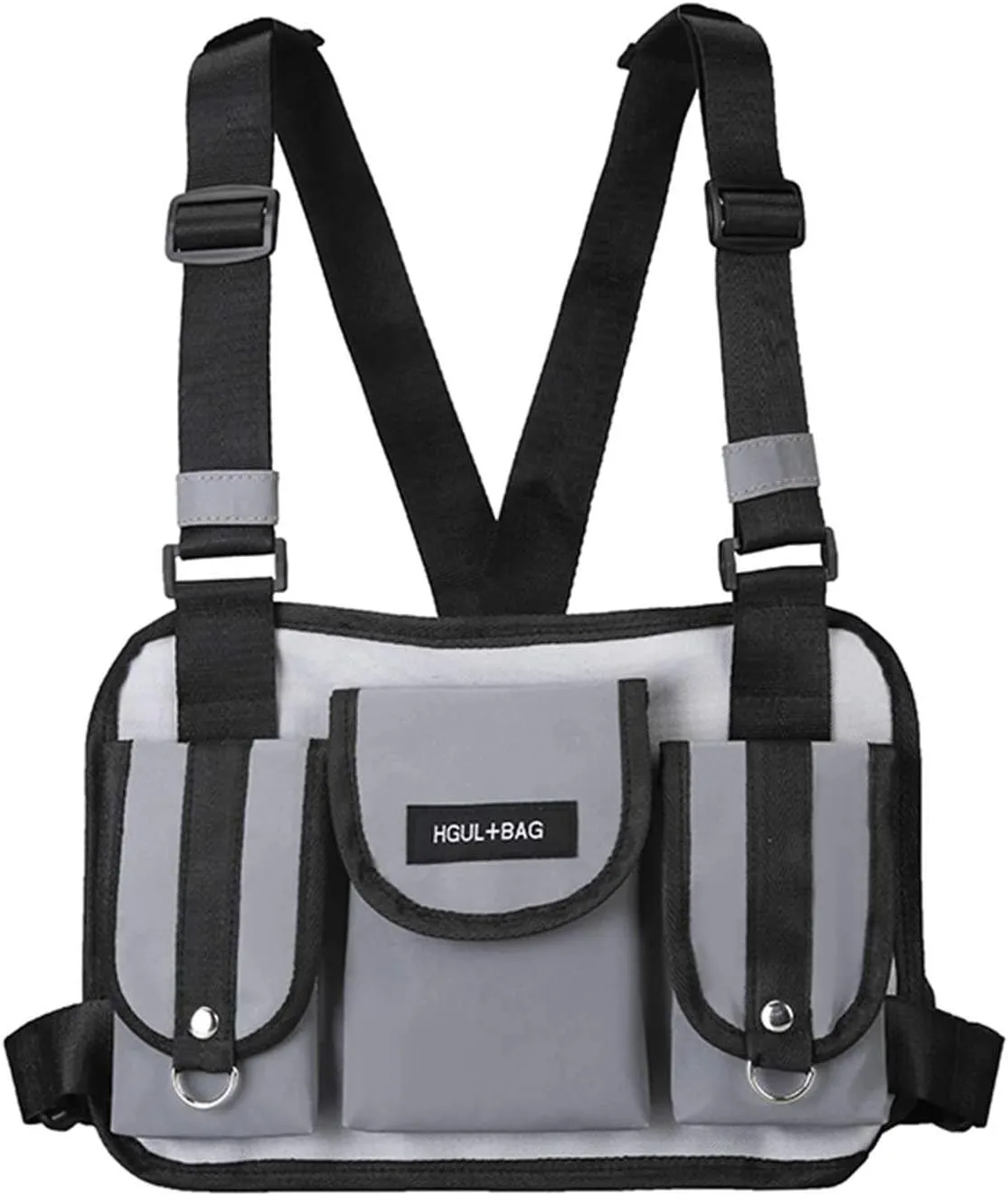 Chest Backpack Reflective Vest Unisex Bag Pouch Hip Hop Streetwear Multi-pocket
