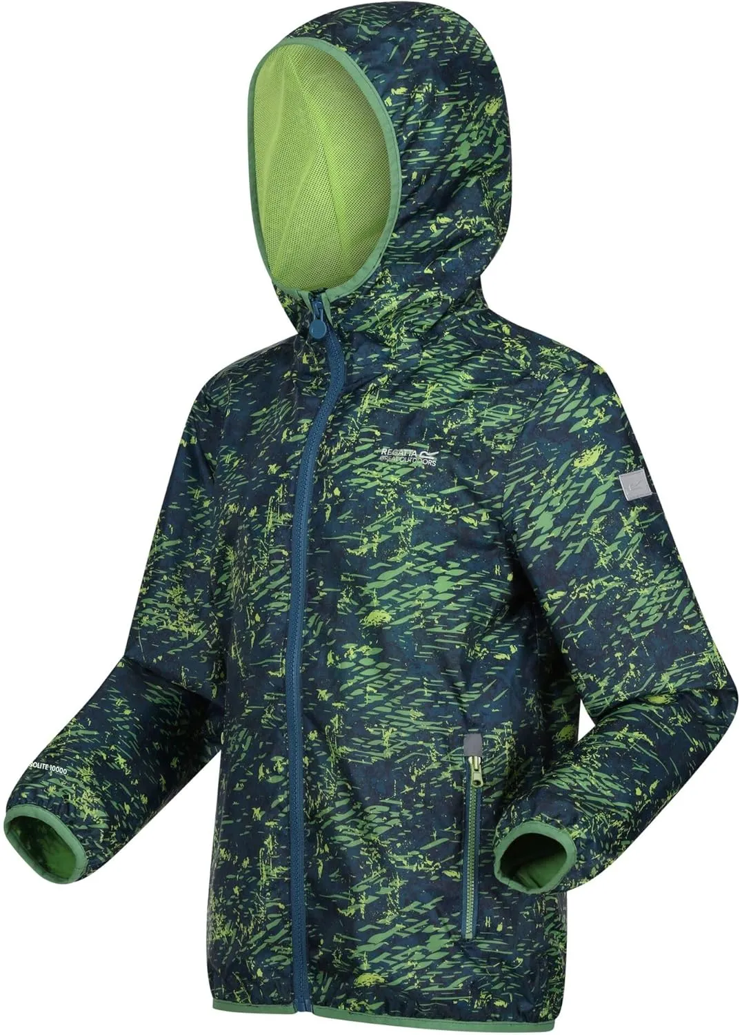 Childrens/Kids Lever Printed Packaway Waterproof Jacket
