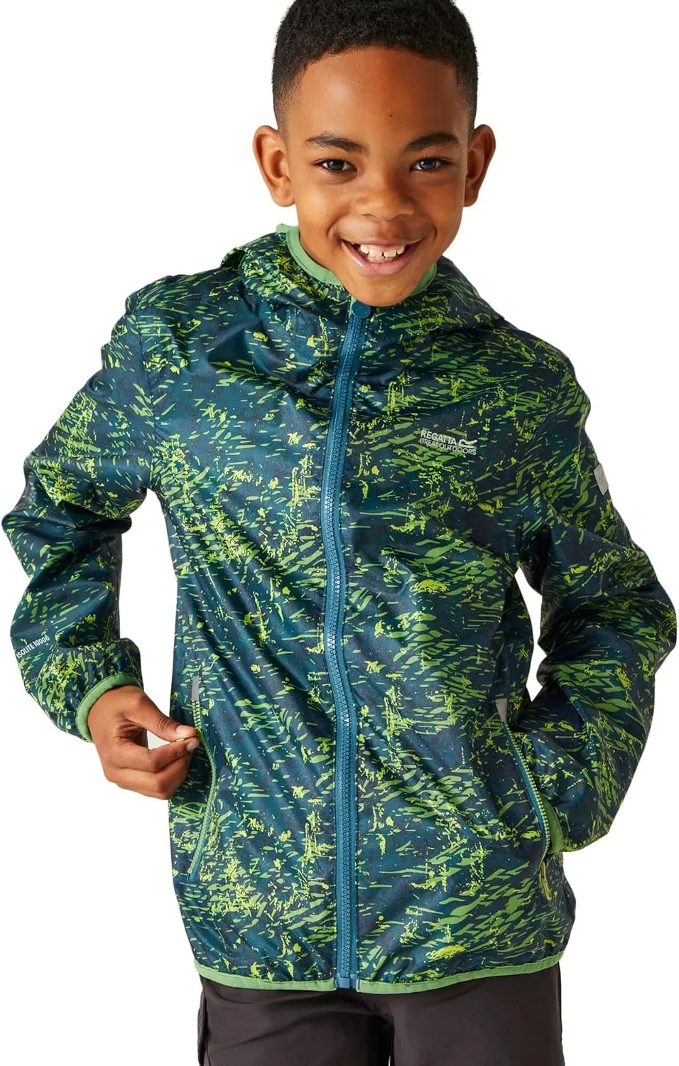 Childrens/Kids Lever Printed Packaway Waterproof Jacket